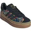 Adidas Originals Adidas X Liberty London Gazelle Bold Platform Sneaker In Black/supplier Color/gold