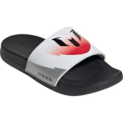Adidas Originals Adidas X Lionel Messi Kids' Adilette Comfort Slide Sandal In Gray