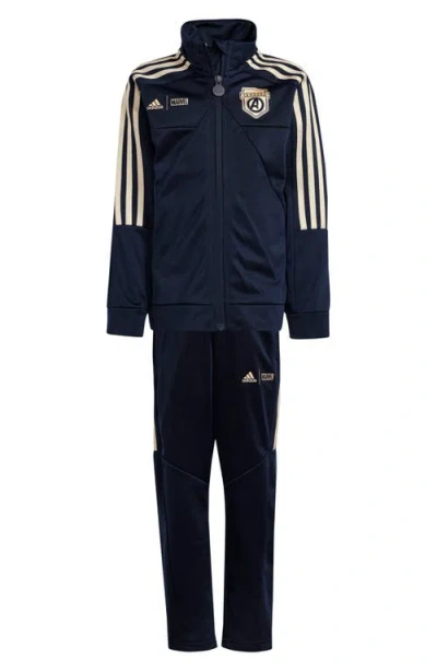 Adidas Originals Adidas X Marvel's Avengers Kids' Tiro Suit Up Track Jacket & Pants Set In Ink/wonder Gold Metallic