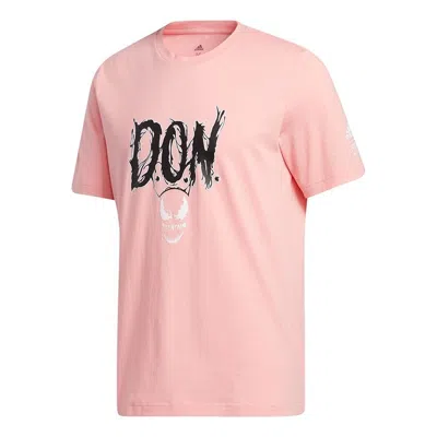 Adidas Originals Adidas X Marvel/ Marvel Co-branded Unisex Don Venom Tee Creamy Printing Basketball Pink