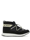 Adidas Originals Moonboost Low Low Heels Ankle Boots In Black Suede And Fabric In Black