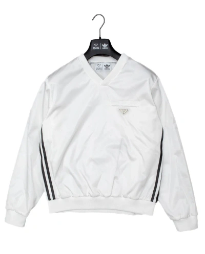 Pre-owned Adidas Originals Adidas X Prada Re-nylon Sweater White Size: S