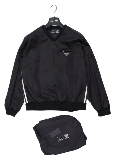 Pre-owned Adidas Originals Adidas X Prada Re-nylon Sweatshirt Black Size: L
