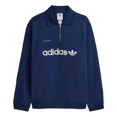 Adidas Originals Song For The Mute Adi008 Long-sleeve Polo Shirt In Blue
