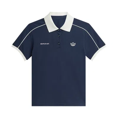 Pre-owned Adidas Originals Adidas X Sporty & Rich Polo 'night Navy' | Blue | Women's Size S