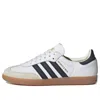 Adidas Originals Adidas Men's White Core Black Gold Me Sambae Suede And Leather Low-top Trainers In White