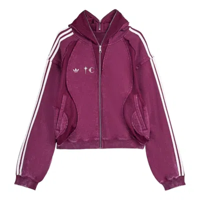 Adidas Originals Adidas X Thug Club Teamgeist Hooded Jacket 'maroon' In Burgundy