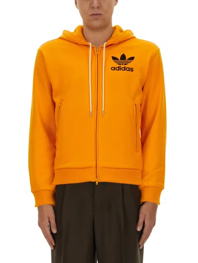 Adidas Originals Adidas X Wales Bonner Adidas X Wales Bonner Hooded Track Sweatshirt In Orange