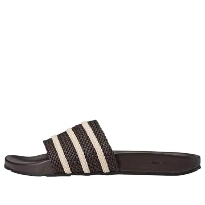 ADIDAS ORIGINALS ADIDAS X WALES BONNER ADILETTE SLIDES 'DARK BROWN'