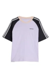 Adidas Originals Adidas X Wales Bonner Cali 3-stripes Cotton T-shirt In Purple