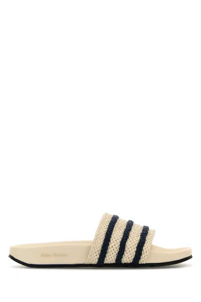 Adidas Originals Adidas X Wales Bonner Ivory Leather Wales Bonner X Adidas Adilette Slippers In Neutral