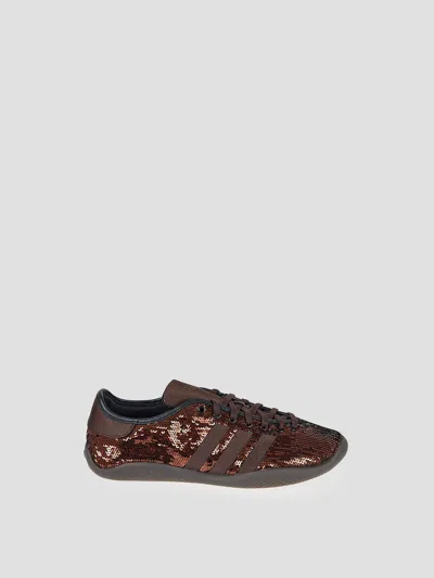 Adidas Originals Adidas X Wales Bonner X Wales Bonner Karintha Sequin And Satin Sneakers In Brown