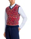 Adidas Originals Adidas X Wales Bonner Leopard Pattern V-neck Sweater Vest In Red