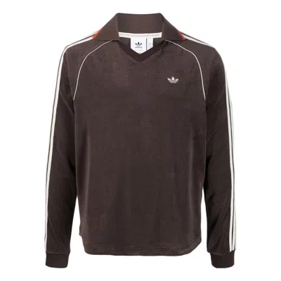 Adidas Originals Adidas X Wales Bonner Long Sleeve Towel Polo Shirt 'brown'