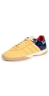 Adidas Originals + Wales Bonner Samba Millennium Paneled Suede And Croc-effect Leather Sneakers In St Fade Gold/collegiate Navy