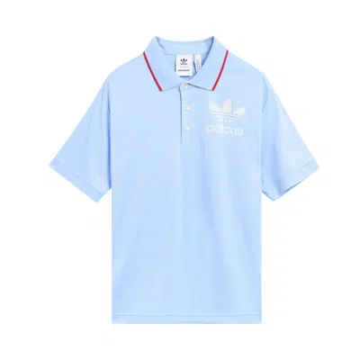 Pre-owned Adidas Originals Adidas X Wales Bonner Short-sleeve Polo Shirt 'glow Blue'