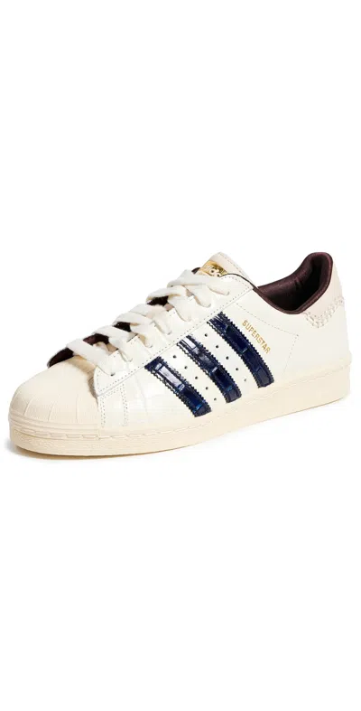 Adidas Originals Crocodile-effect Three-stripe Trainers In White