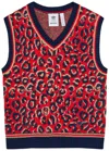 Adidas Originals Adidas X Wales Bonner X Wales Bonner Leopard-intarsia Knit Vest In Multi