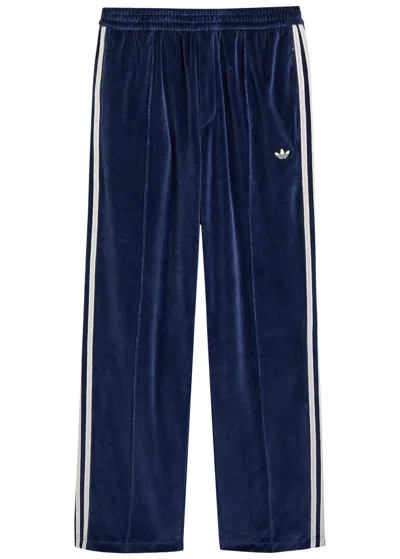 Adidas Originals Adidas X Wales Bonner X Wales Bonner Straight-leg Velour Track Pants In Blue