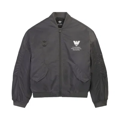 Pre-owned Adidas Originals Adidas X Willy Chavarria Satin Bomber 'grey' | Men's Size L In Gray