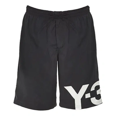 Adidas Originals Adidas Y-3 Large Logo Swim Shorts 'black White' In Blue