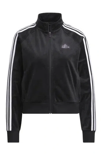 Adidas Originals Adidas Y2k Glam 3-stripes Knit Track Jacket In Black