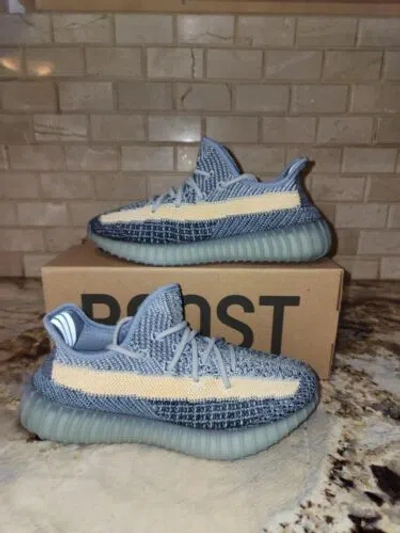 Pre-owned Adidas Originals Adidas Yeezy Boost 350 V2 Ash Blue Gy7657 Size 5.5 Mens Brand Fast Shipping