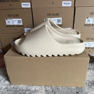 Pre-owned Adidas Originals Adidas Yeezy Slide Bone Fz5897 (2022 Restock) Sizes 13 In White