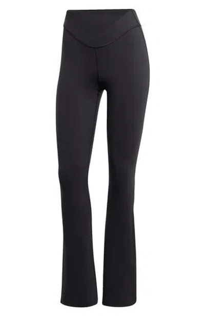Adidas Originals Adidas Yoga Crossover High Waist Flare Pants In Black