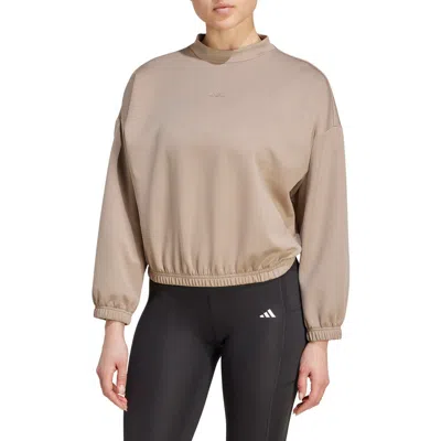 Adidas Originals Adidas Yoga Essential Sweatshirt In Brown
