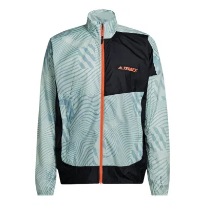 Adidas Originals Adidas Zipper  Cardigan  Colorblock Stand Collar Sports Jacket In Blue