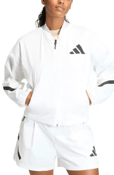 Adidas Originals Adidas Z.n.e. Bomber Jacket In White