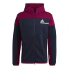 Adidas Originals Adidas Zne Fz Colorblock Sports Loose Hooded Jacket Blue