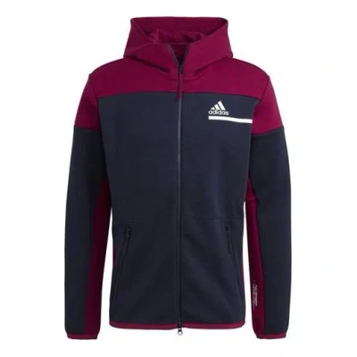 Adidas Originals Adidas Zne Fz Colorblock Sports Loose Hooded Jacket Blue