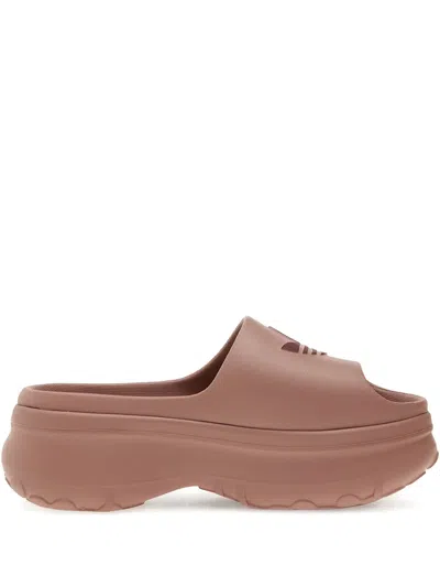 Adidas Originals Adifom Stan Platform Logo Slides In Brown