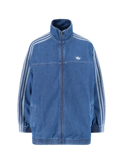 Adidas Originals 'adilenium' Denim Zip Jacket In Blue