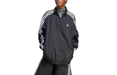 Pre-owned Adidas Originals Adilenium Oversized Track Jacket With Three-stripes Colorblock - Iv9339 In Black