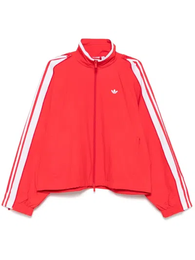 Adidas Originals Three Stripes Loose Track Jacket In Red