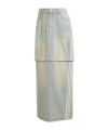 Adidas Originals Adidas Adjustable Five-pocket Denim Skirt With Signature Side Stripes In Gray