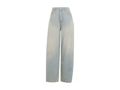 Pre-owned Adidas Originals Adilenium Season 3 Zip Washed Denim Pants In Light Denim