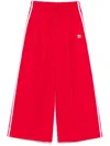 Adidas Originals Straight Trousers With Elastic Waistband And Side Stripes In 红色