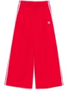 Adidas Originals Straight Trousers With Elastic Waistband And Side Stripes In Red