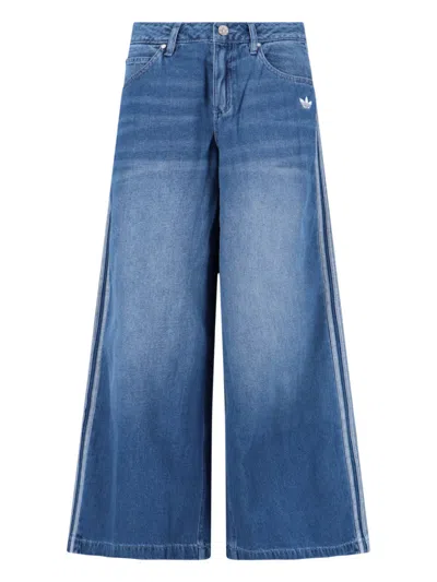 Adidas Originals "adilenium" Wide Jeans In Blue