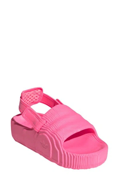 Adidas Originals Adilette 22 Platform Slingback Sandal In Lucid Pink/ Lucid Pink/ Black