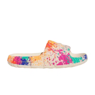 Pre-owned Adidas Originals Adilette 22 Slide 'sand Strata Paint Splatter' In Cream
