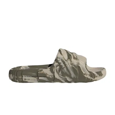 Pre-owned Adidas Originals Adilette 22 Slide 'wonder Beige Olive Strata' In Cream