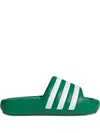 Adidas Originals Adilette 24 Striped Slides In Green