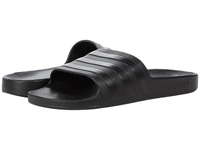 Adidas Originals Adilette Aqua Slides Athletic Shoes Black/black/black : In White