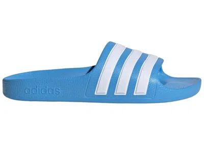 Pre-owned Adidas Originals Adilette Aqua Slides Sneakers In Blue Burst/cloud White