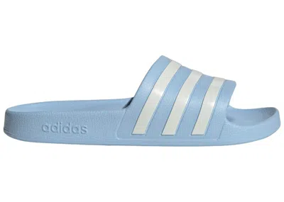 Pre-owned Adidas Originals Adilette Aqua Slides (women's) Sneakers In Glow Blue/zero Metalic